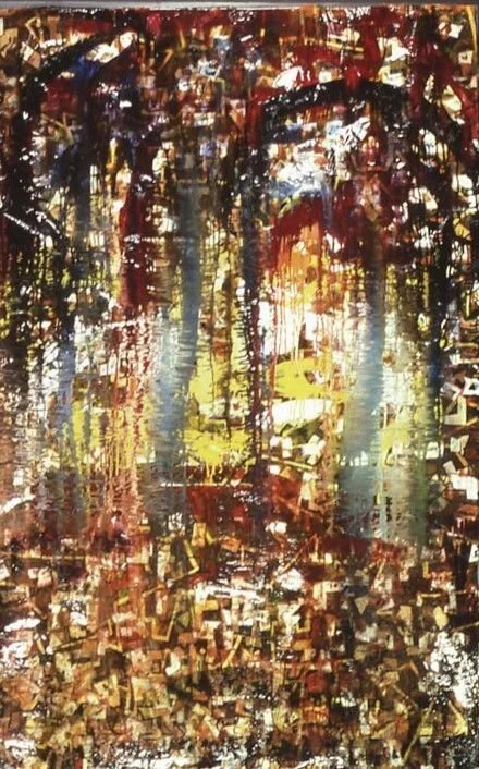 Sun
Resin on buckled newspaper and matting
Private collection