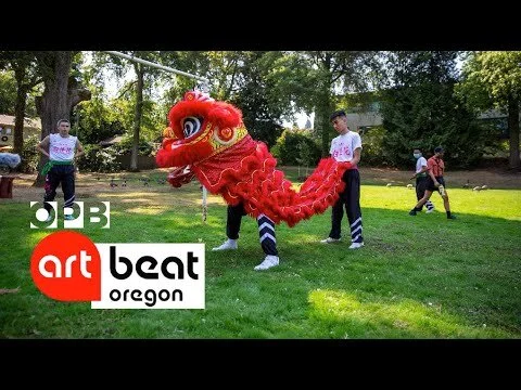 Chinese lion dancing in Portland