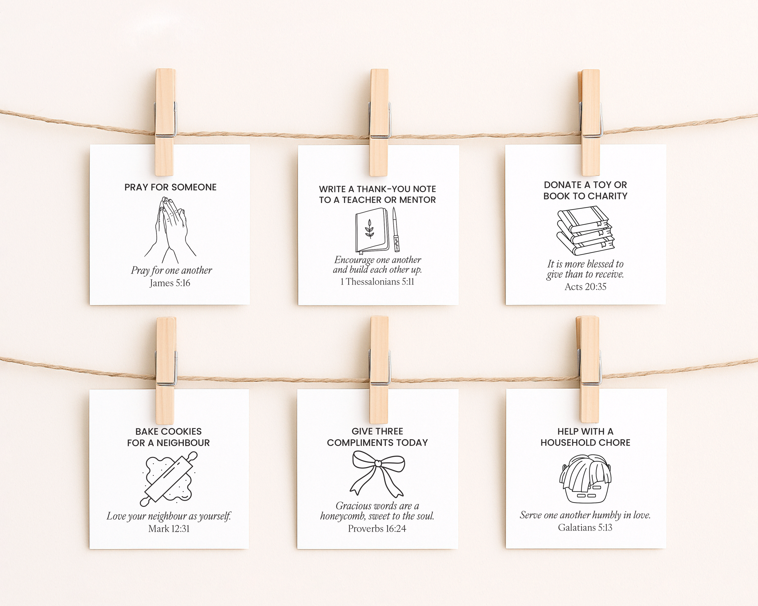 25 Acts of Kindness Advent Cards Printable