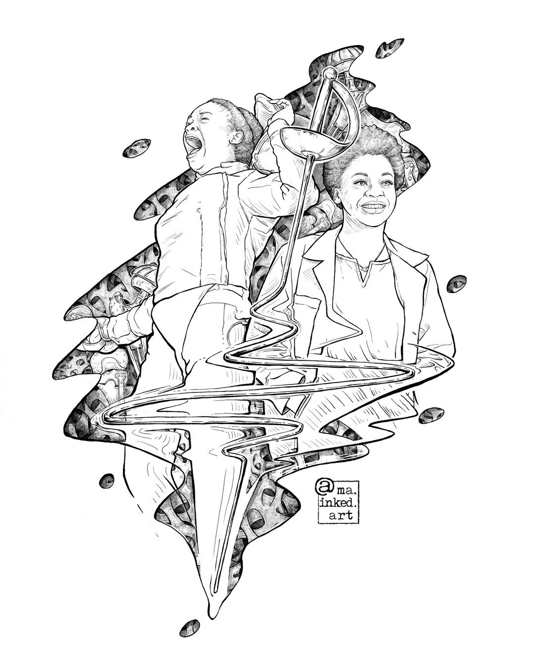 @kamalithompson.usa 
🥇US National Champion
🤺 Team USA Fencer
🇺🇸2021 Olympic Hopeful
👩🏿&zwj;⚕️Orthopedic surgical resident

I&rsquo;ve been working on this piece for over a month, and it doesn&rsquo;t quite feel finished yet. Maybe it&rsquo;s be