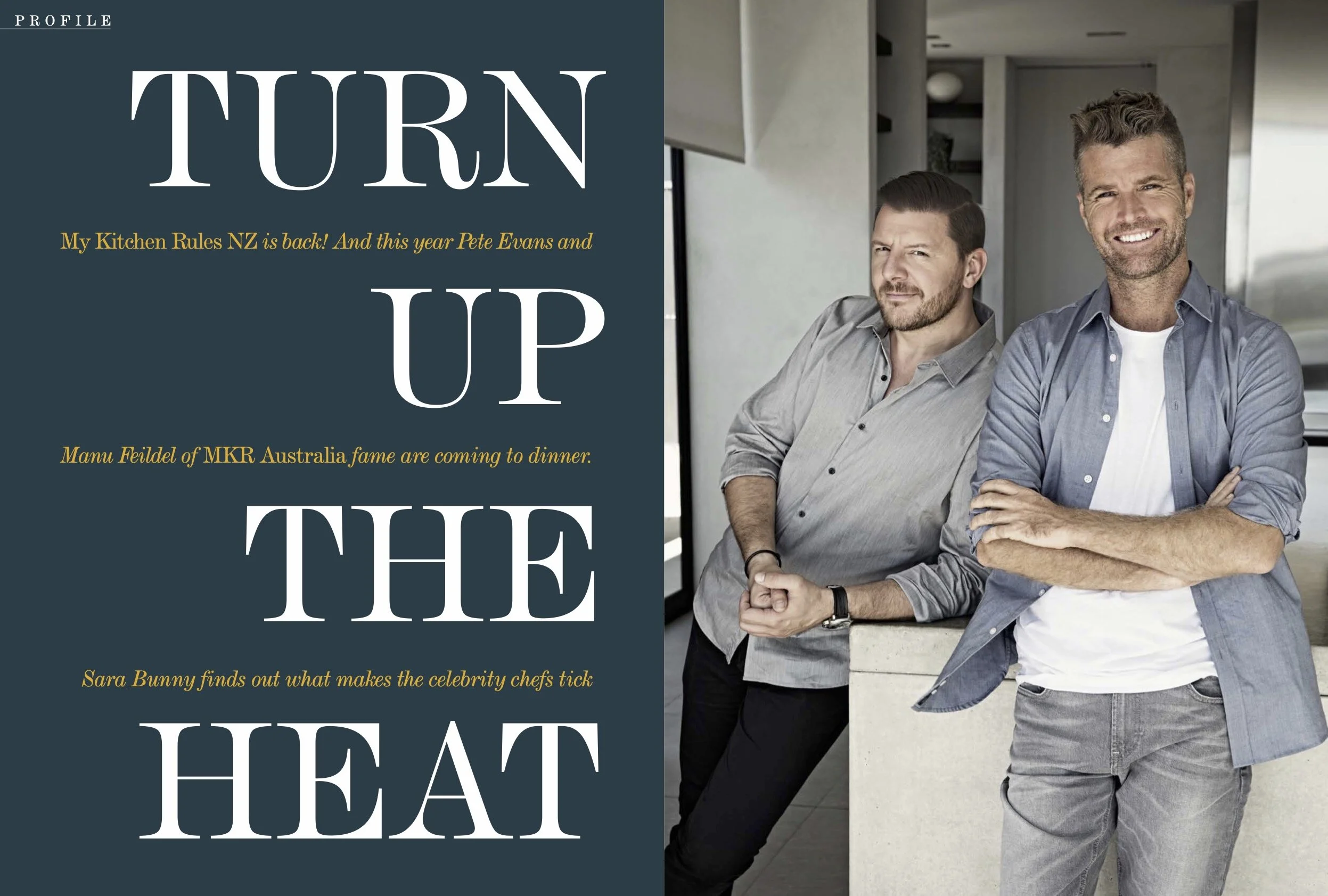 NEXT magazine chefs Pete and Manu