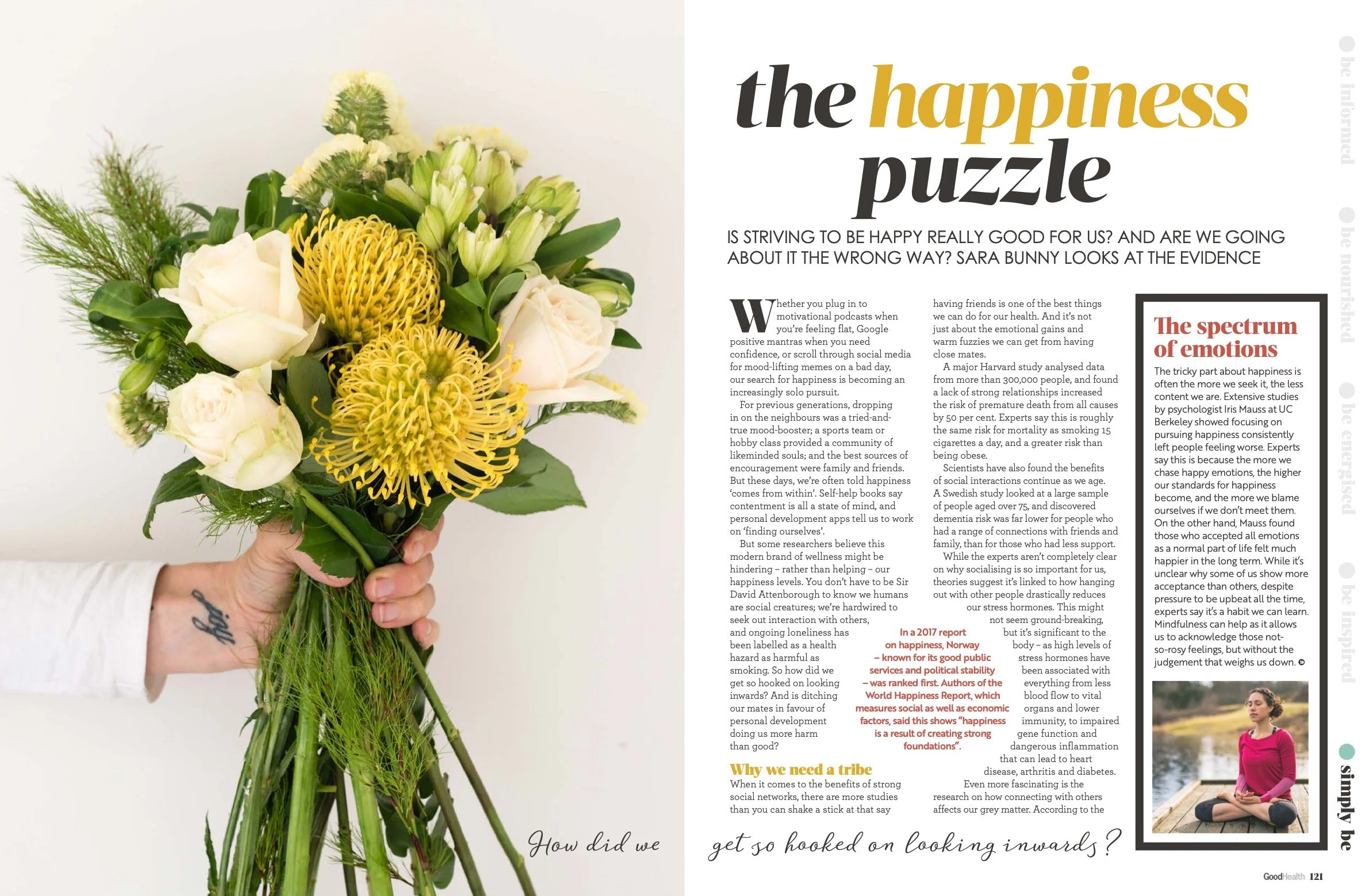 Good Health and Wellbeing magazine, the science of happiness