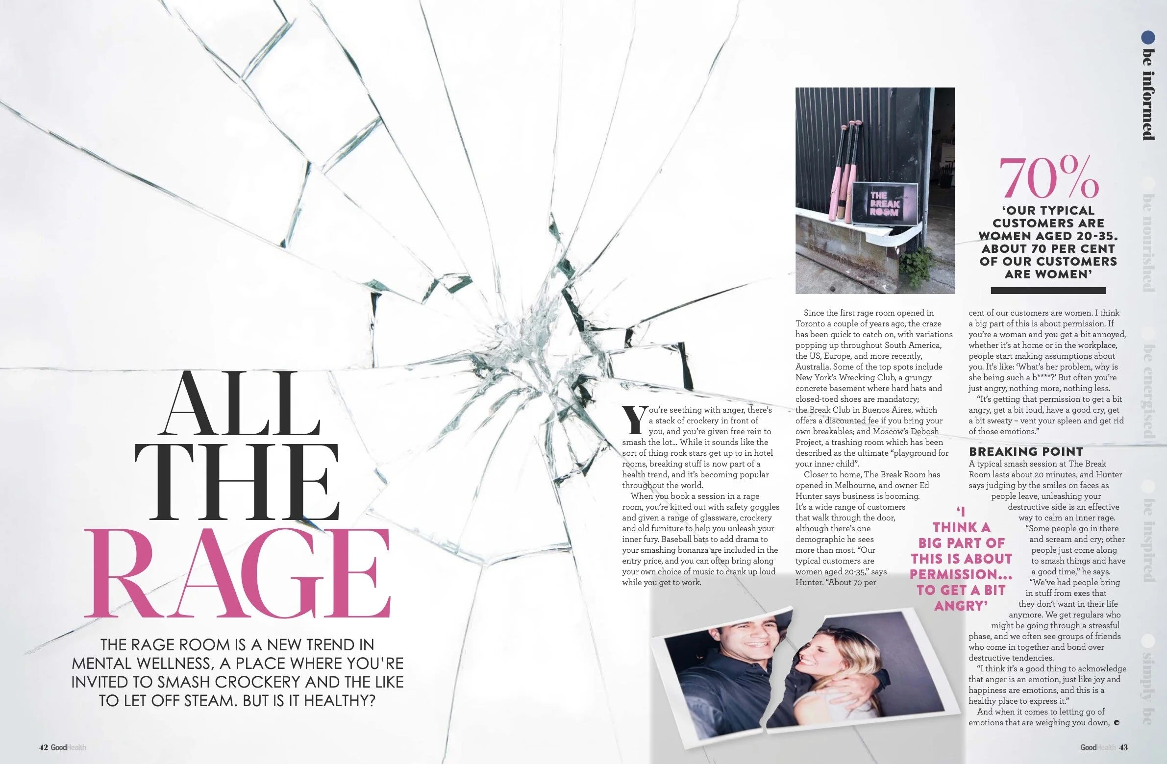 Good Health and Wellbeing magazine, the rise of 'rage rooms'