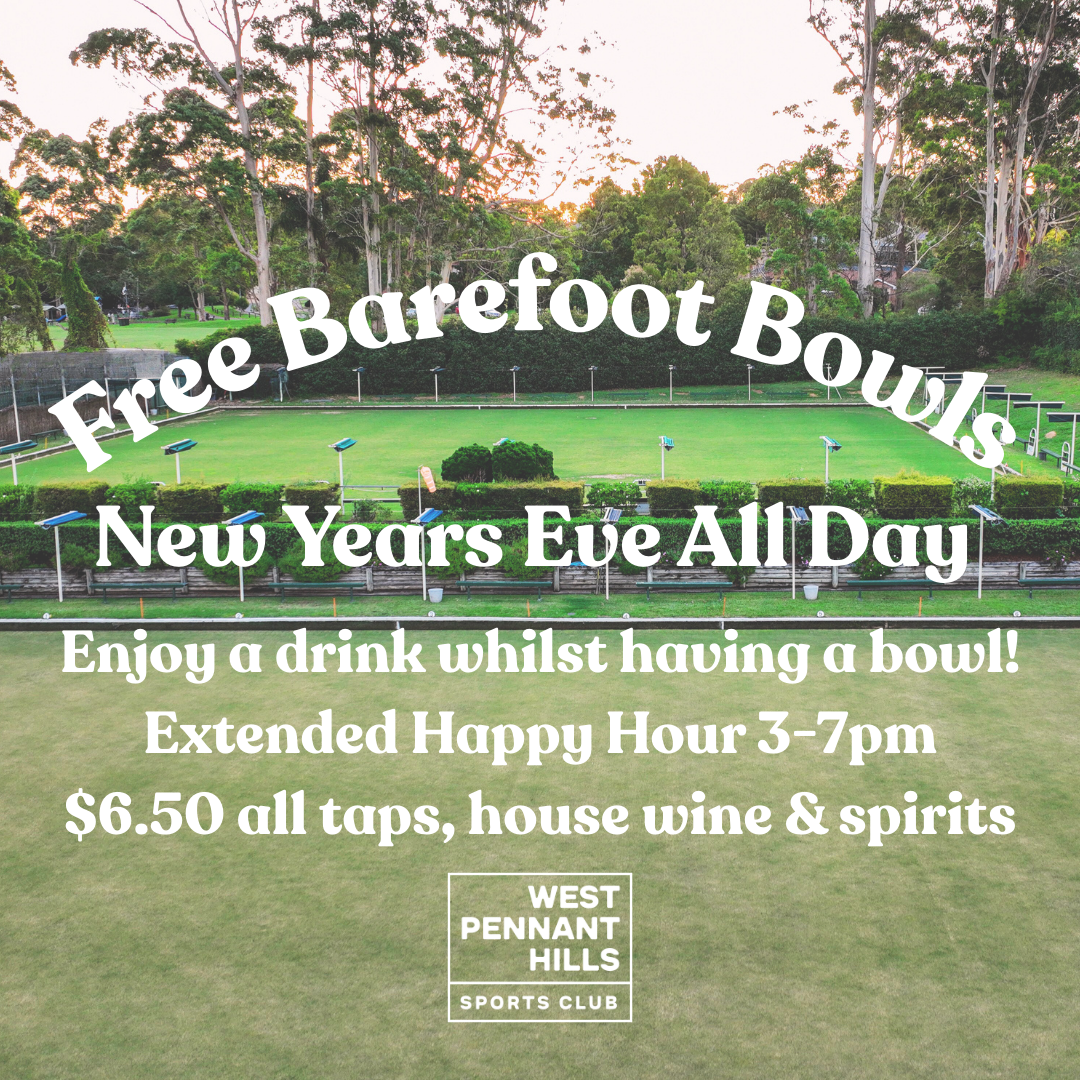 NYE FREE BAREFOOT BOWLS + EXTENDED HAPPY HOUR