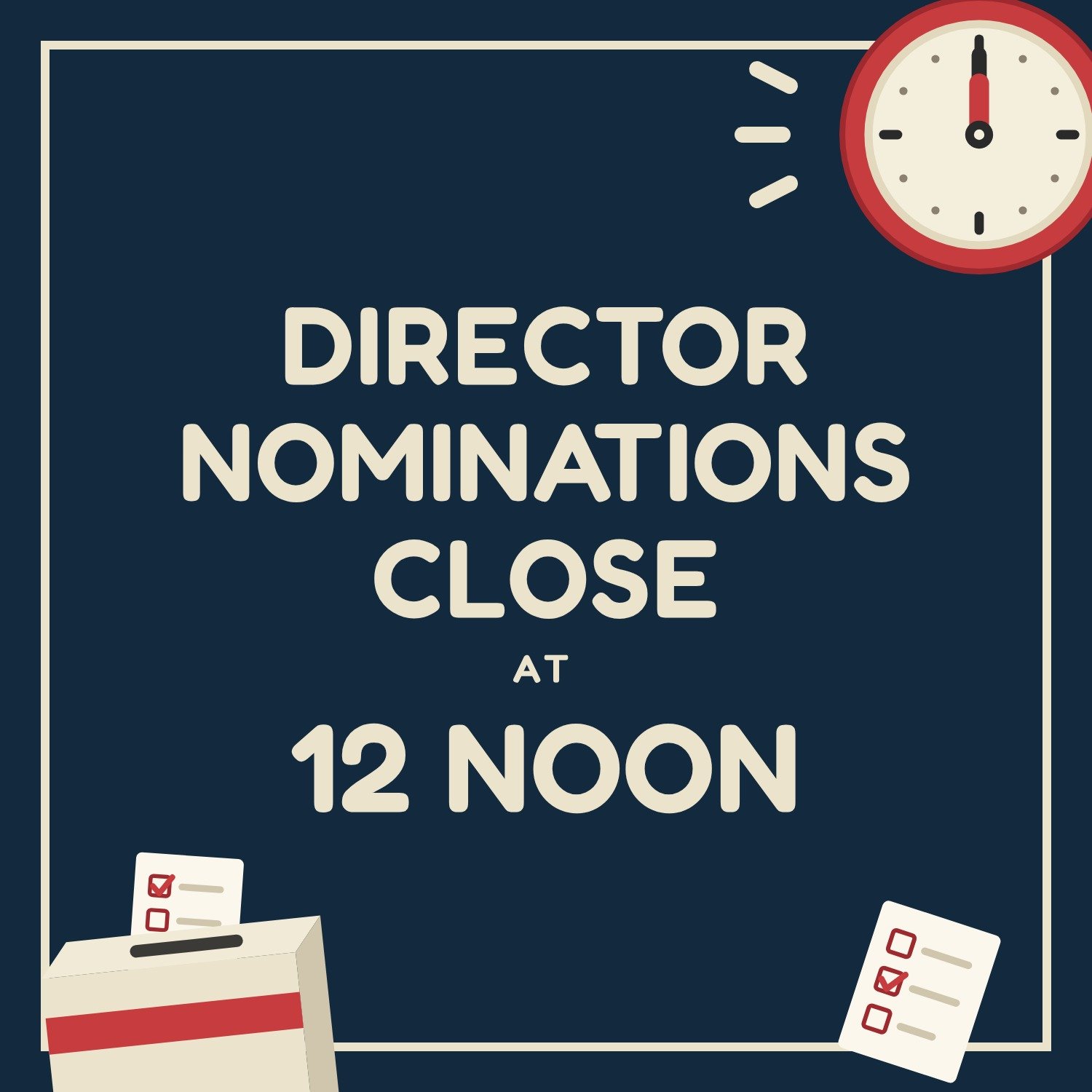 Director Nominations Close 12 noon | WPH Poker &amp; Meat Raffle