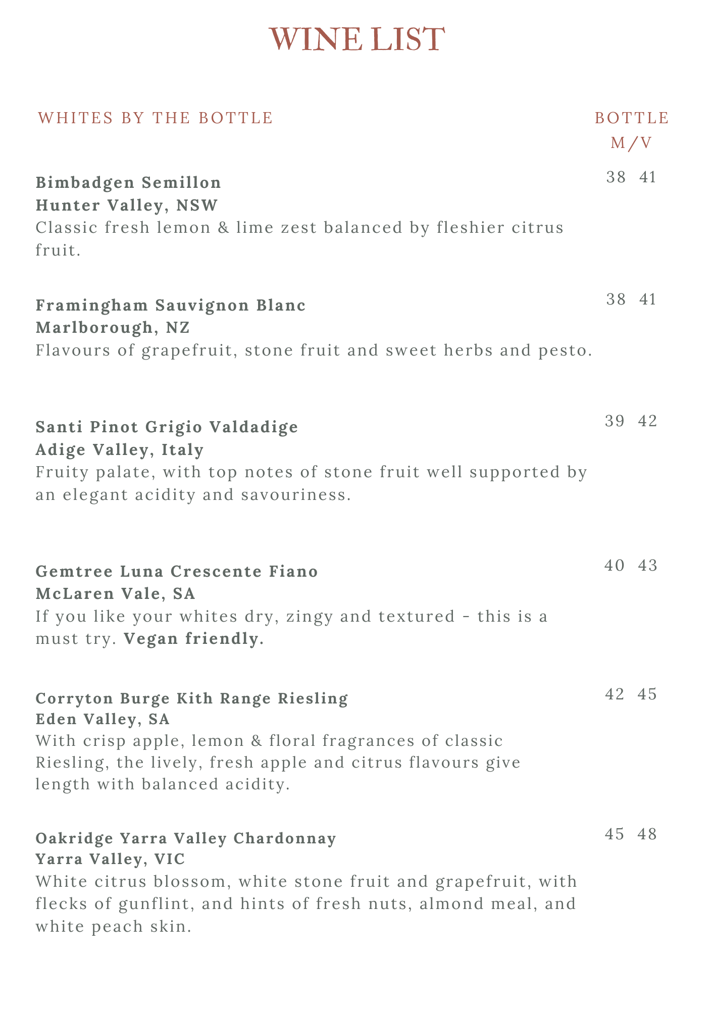 Wine List