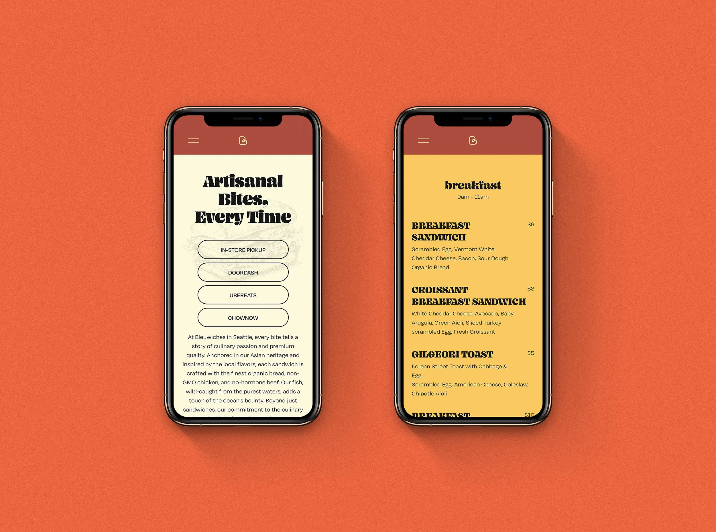 Interactive Digital Menu Design for Bleuwiches