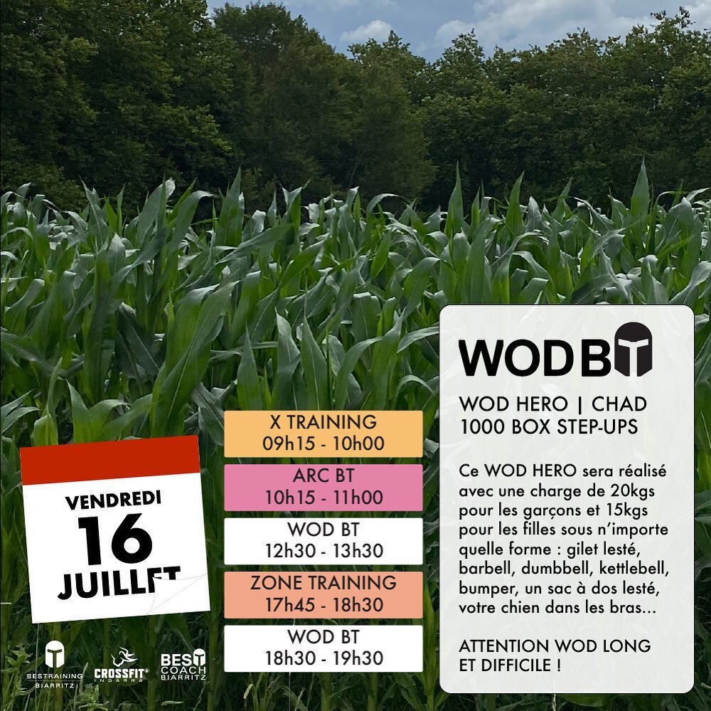 Vendredi 16/07/2021
😬😬 Hero WOD | CHAD 😅😅
@bestrainingbiarritz @crossfitindarra

#biarritz #bestraining #bestrainingbiarritz #crossfit #crossfitindarra