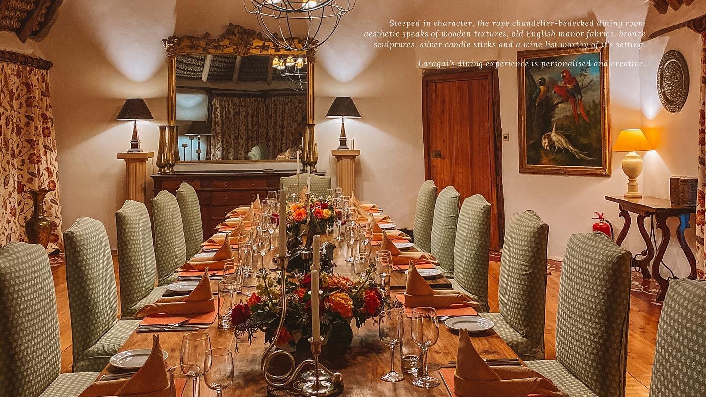 Our dinning room 

START YOUR JOURNEY HERE 
www.laragaihouse.com

bookings@laragaihouse.com | +254 (0) 712 579 999
Booking office @scc_kenya 

#LaragaiHouse #BoranaConservancy #Kenya #Travel #Safari #BespokeStyle #LuxuryTravel #MagicalKenya #Wildlife