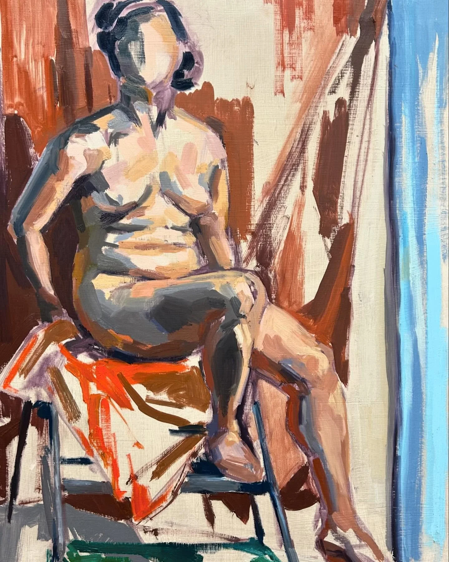 Only had about 6 hours to work on this but I loved the color palette (secondary triad)

#art #artist #artistsoninstagram #oilpainting #oilpaint #painting #paint #colorpalette #figurepainting #study