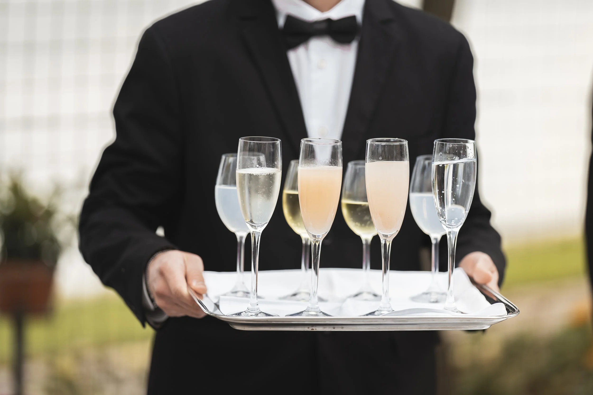 Champagner-Empfang nach der Trauung in Venedig.