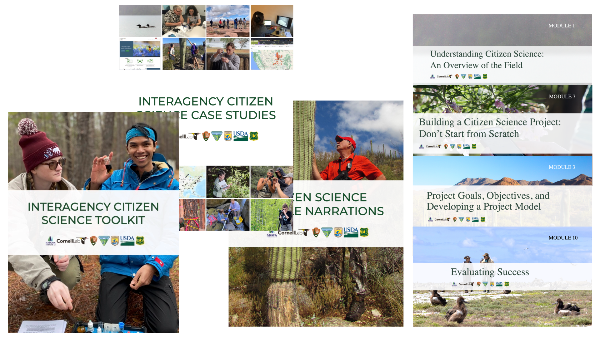 Citizen Science 10 deck learning modules, and case study/toolkit collateral, Interagency partnership