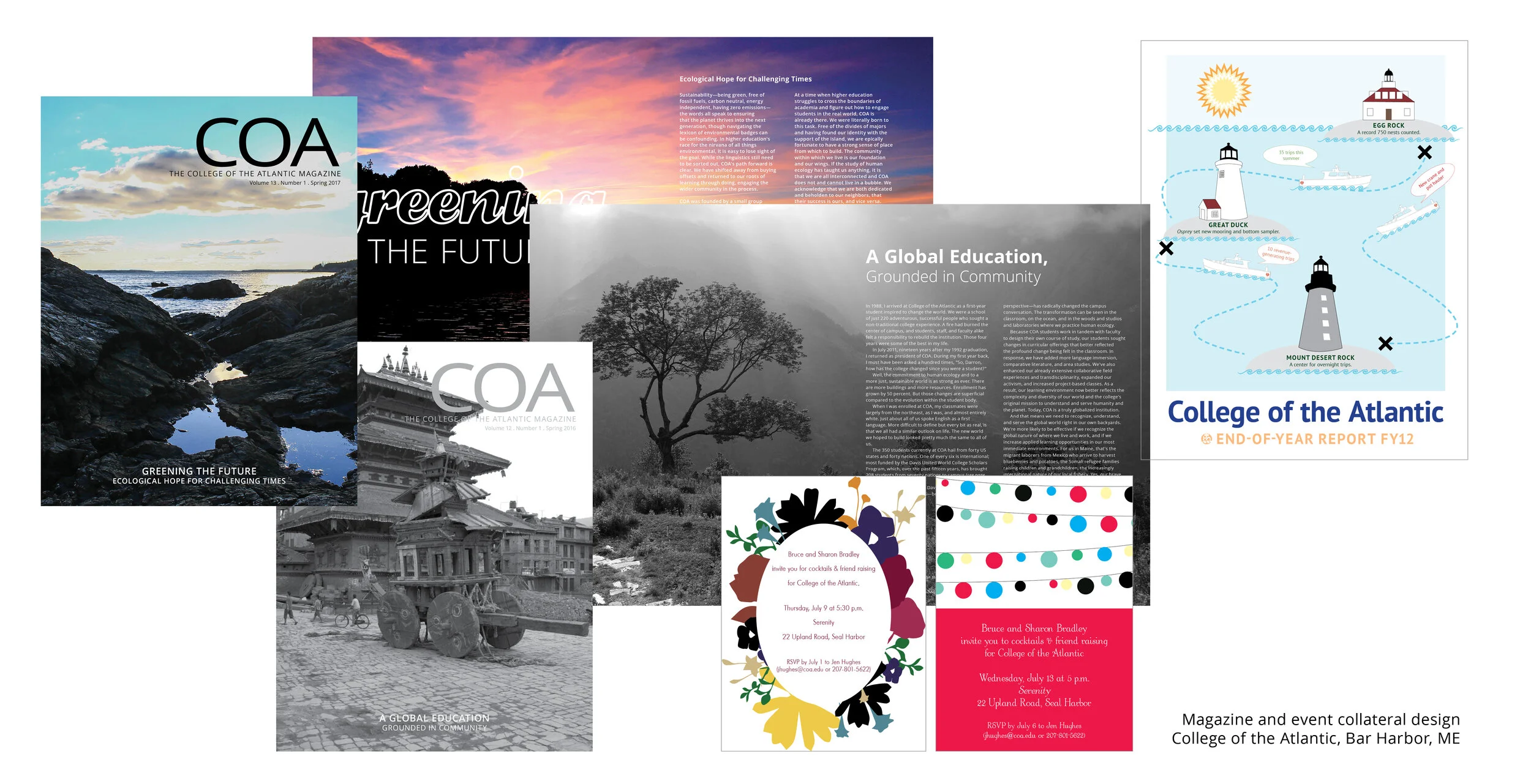 COA publications: COA magazine, donor brochures, invitatations