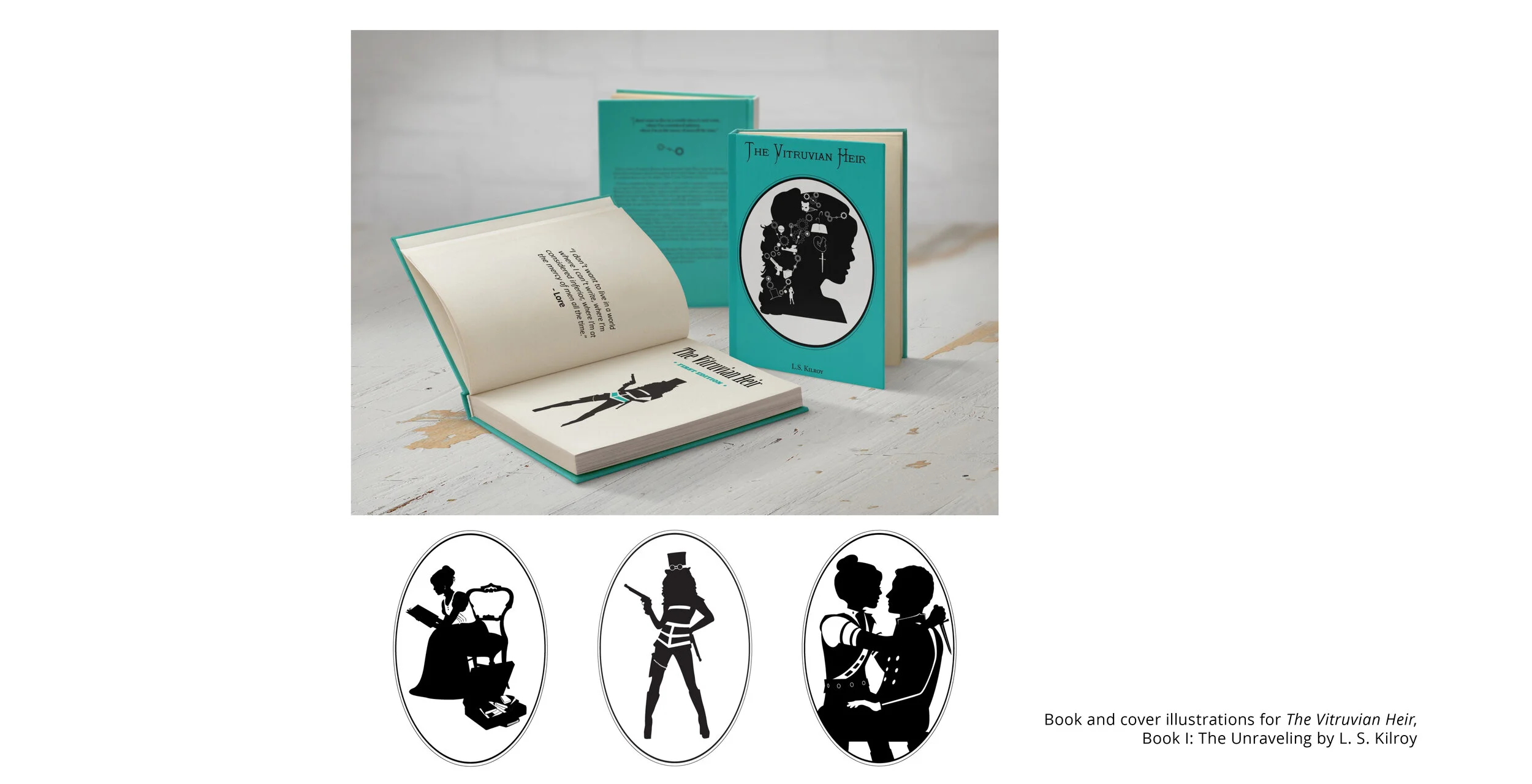 Cover and book illustrations for The Vitruvian Heir, Book 1