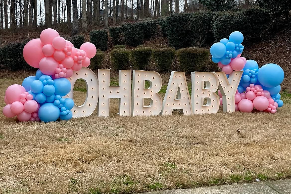 Balloon Garland with Marquee Letters