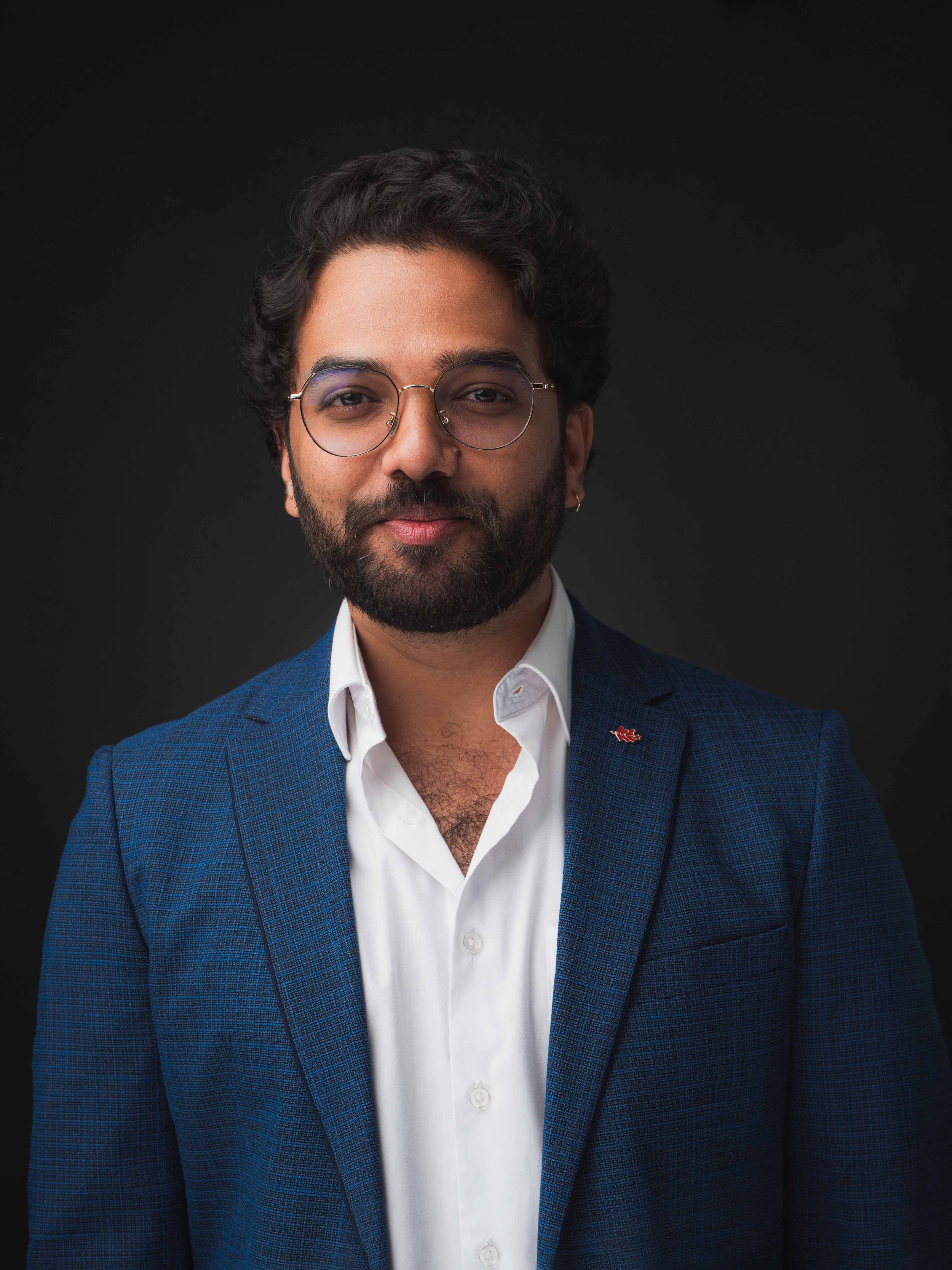 corporate headshot in Singapore of Saurav Tiwari, during a professional photo shoot at a photo studio near you