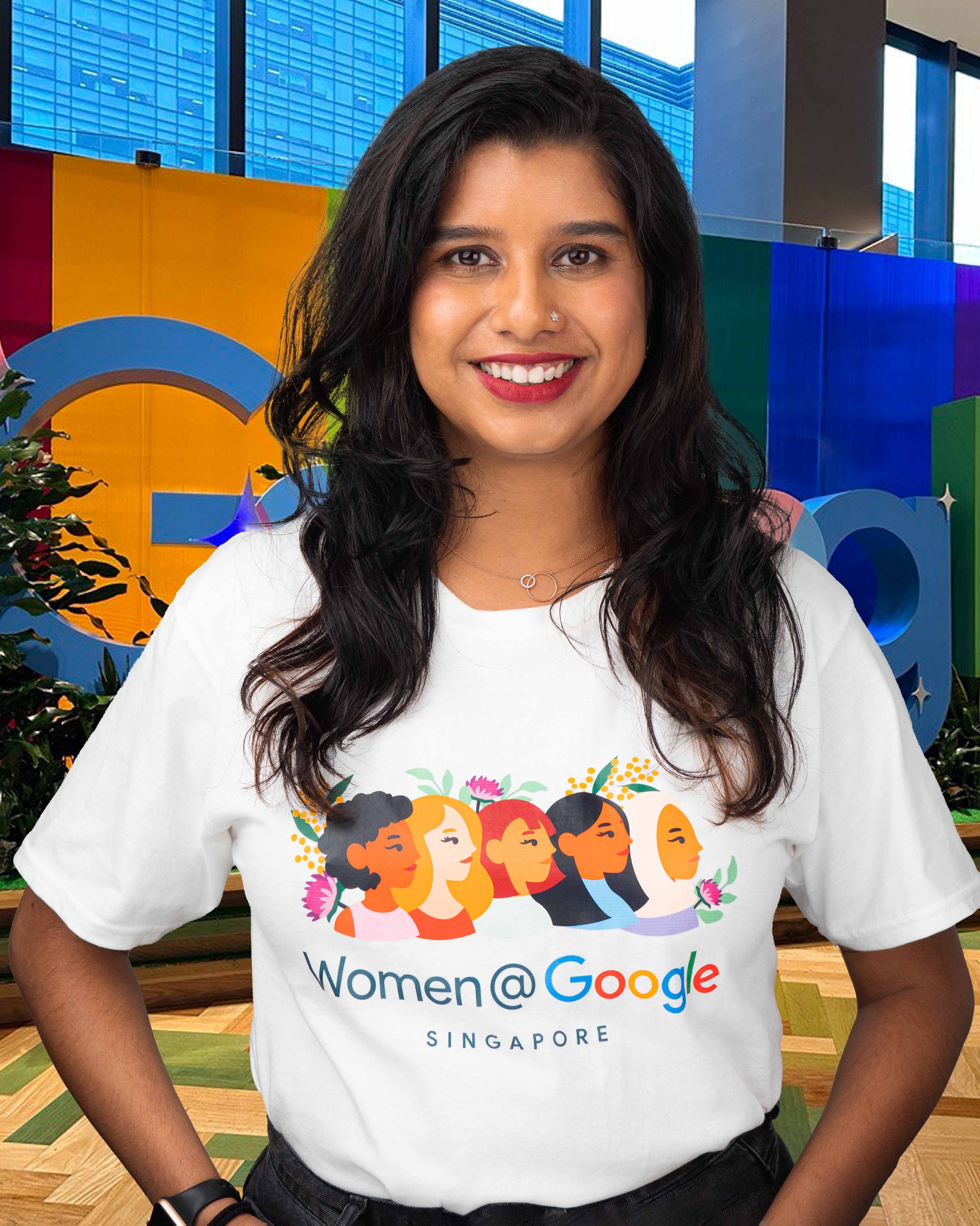 corporate headshot in Singapore of Google staff, during a professional photo shoot at a photo studio near you