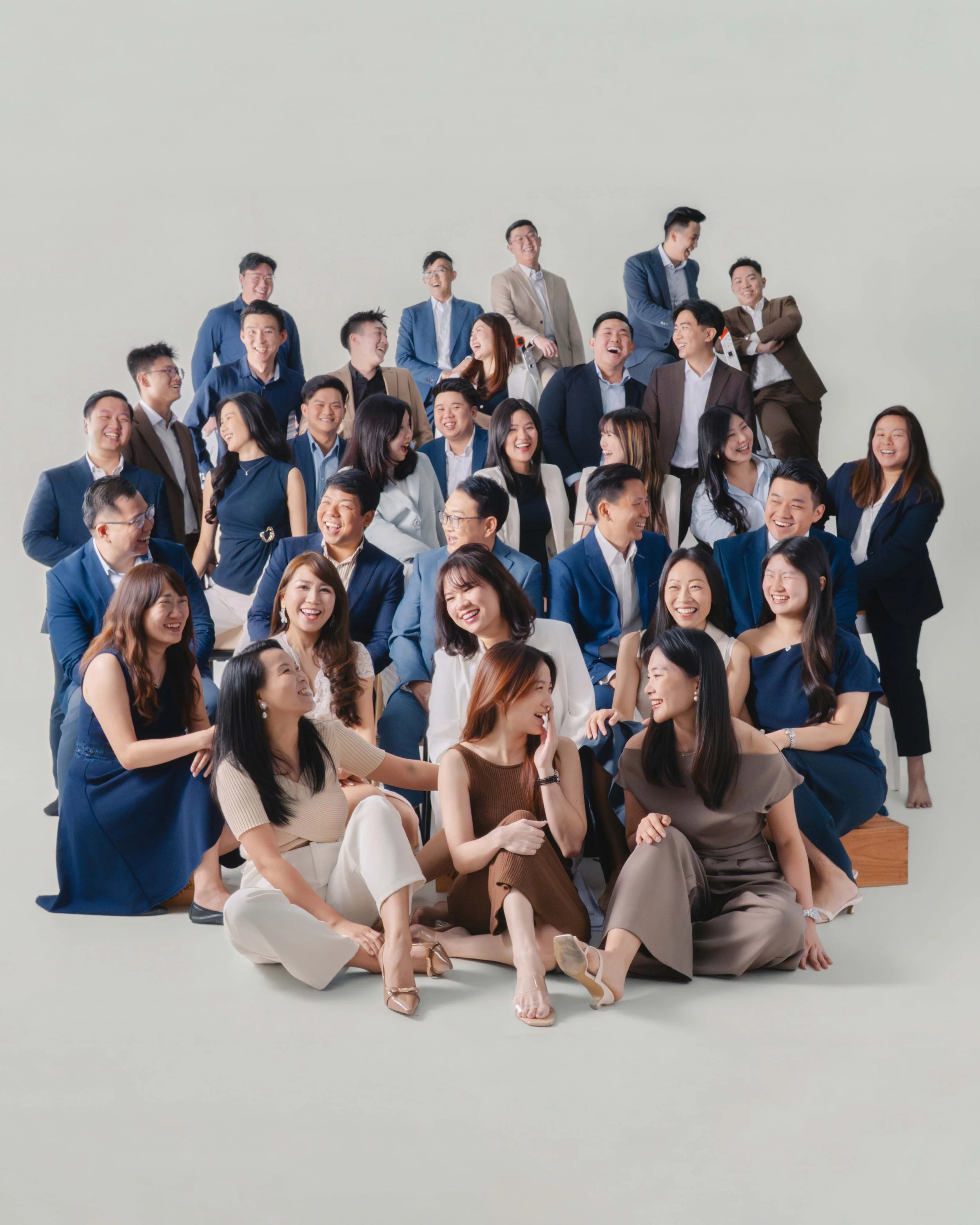 financial advisers corporate headshot singapore, professional group photo shoot for personal branding at Terra photo studio