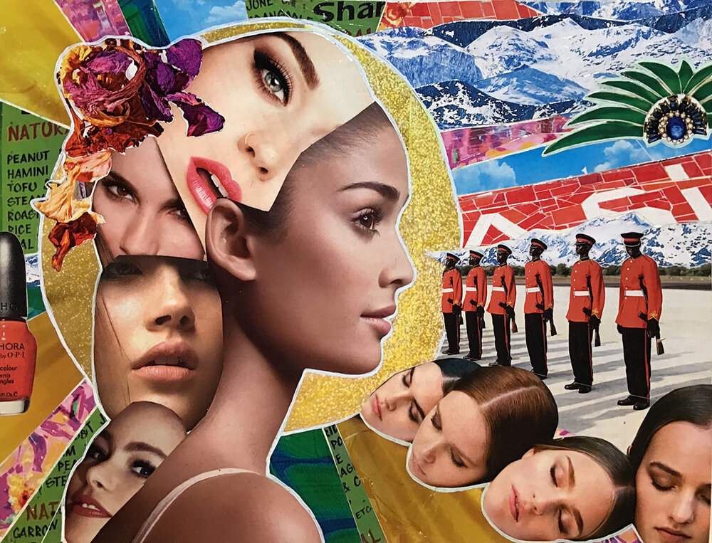 Vacation, collage 9 x 12 in