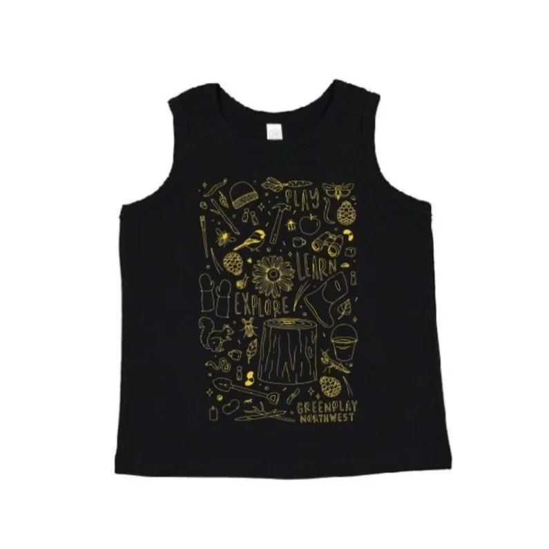 Toddler Tank in Black (Glow in the Dark)
