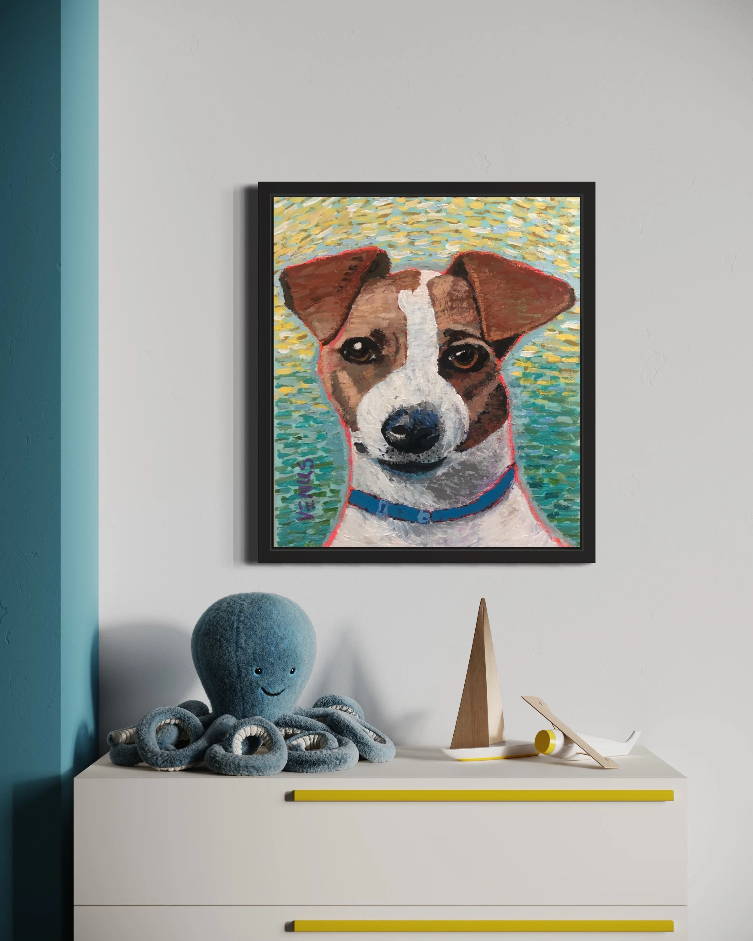 Ralphie the Dog Original Fine Art portrait painting created by the ...