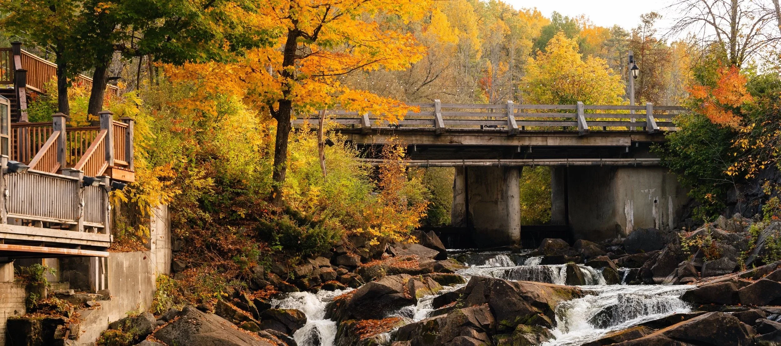 Waterfall during the fall season wakefield mill