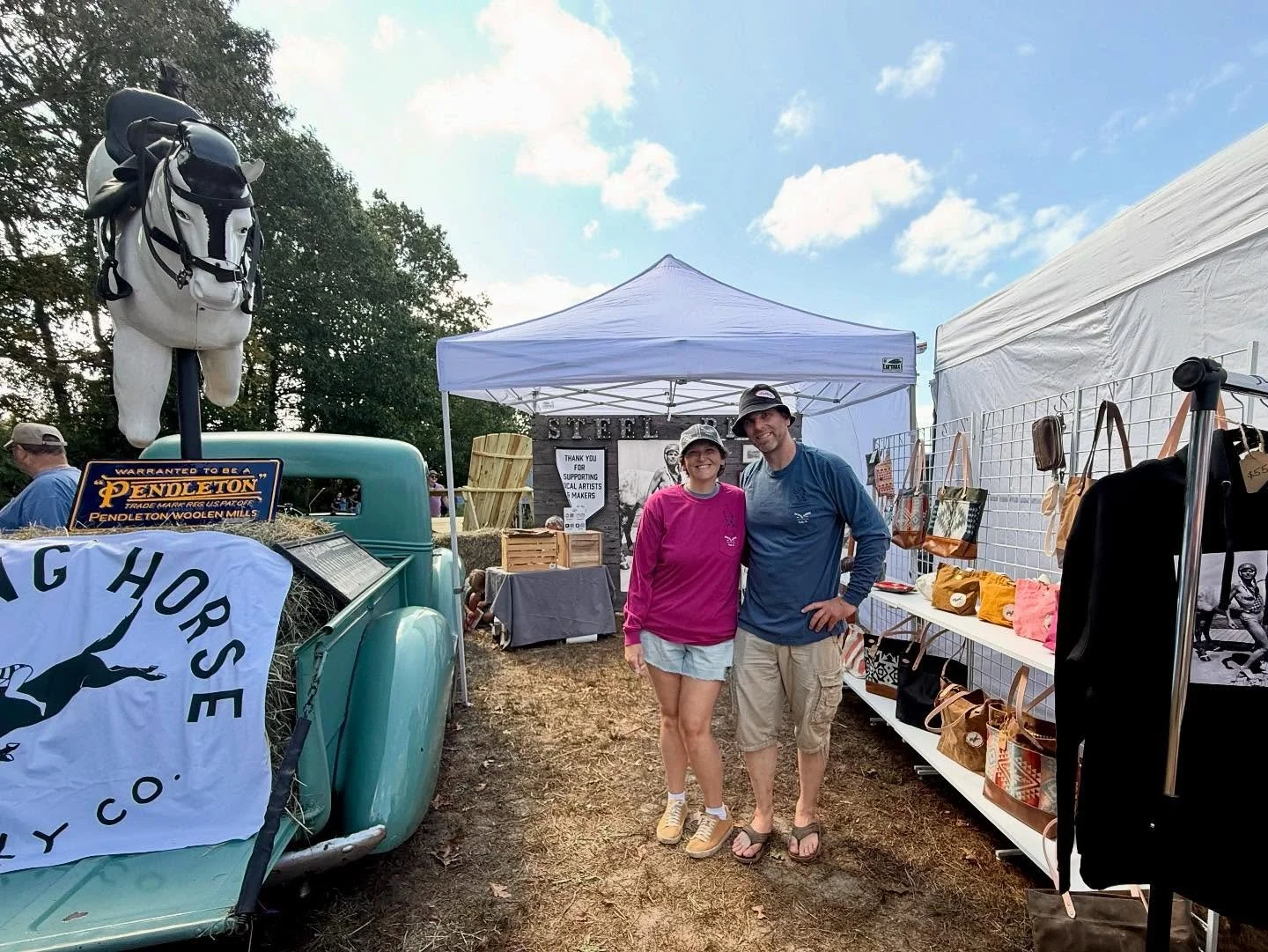 Head to the @pbmakersfest and see our friend and bag-making badass Leigh from @divinghorsesupplyco tomorrow in Nesco. If you visited our store this summer you may have seen some of her beautiful bags that she made as part of our ongoing collab betwee
