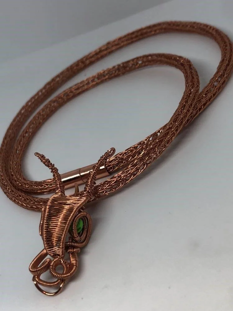 Antique Copper Viking Woven Dragon Necklace — Twisted Shenaningans