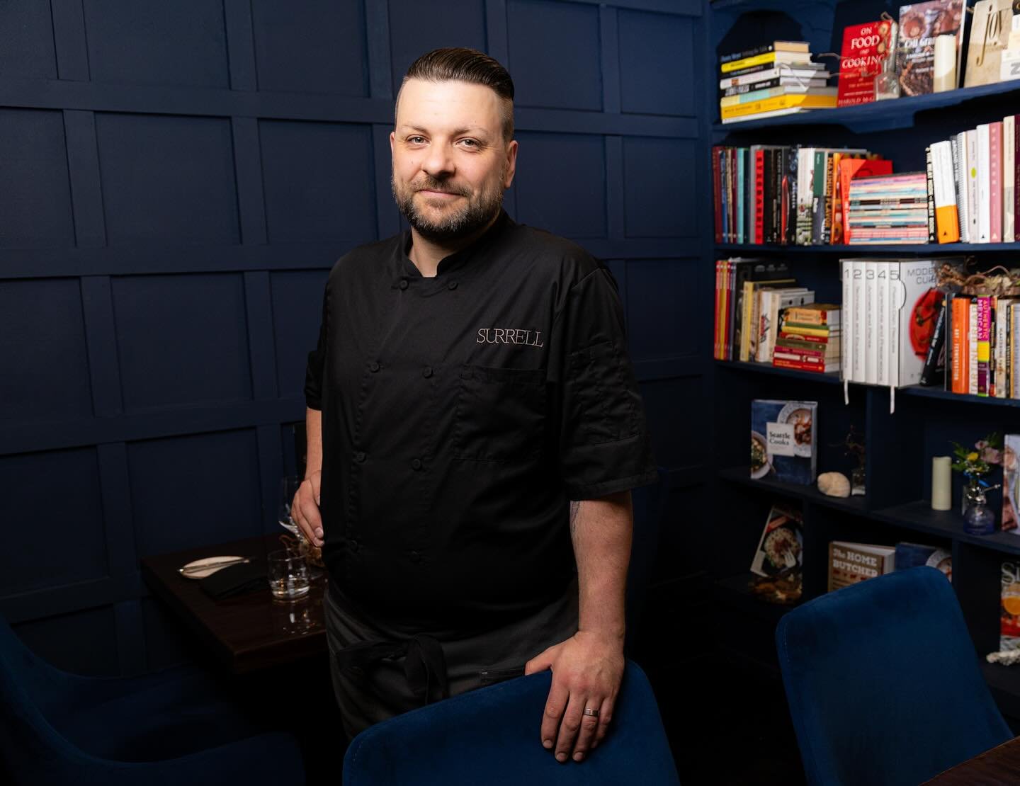 Chef Aaron Tekulve of @surrellseattle for the latest edition of Edible Seattle. Swipe to see it in placement. ➡️