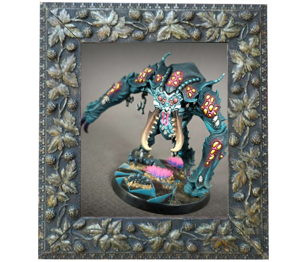 An Ambull in an antique frame