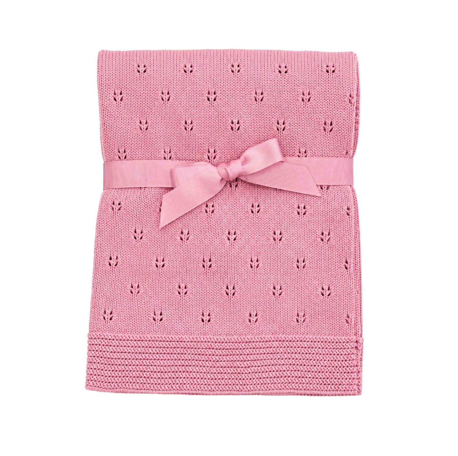 Raya Pointelle Blanket Petal