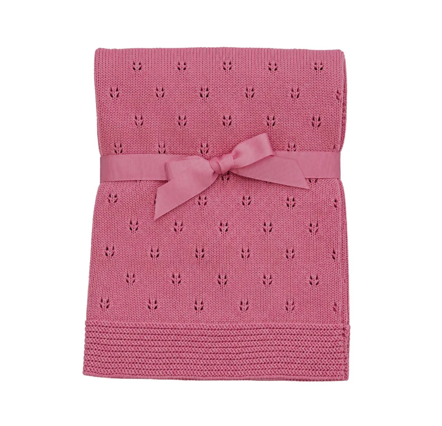 Raya Pointelle Blanket Rose