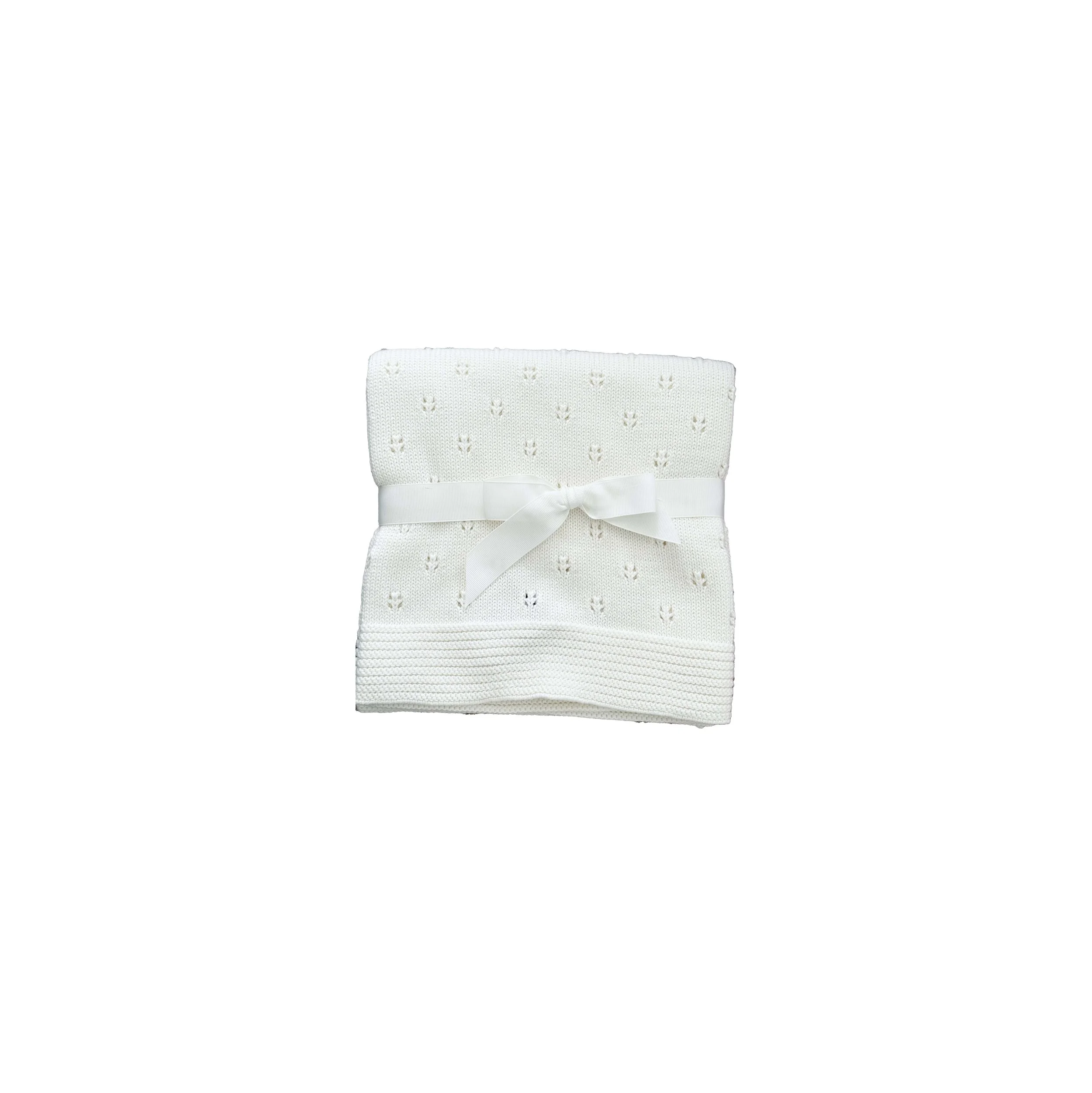 Halo Pointelle Blanket Off White