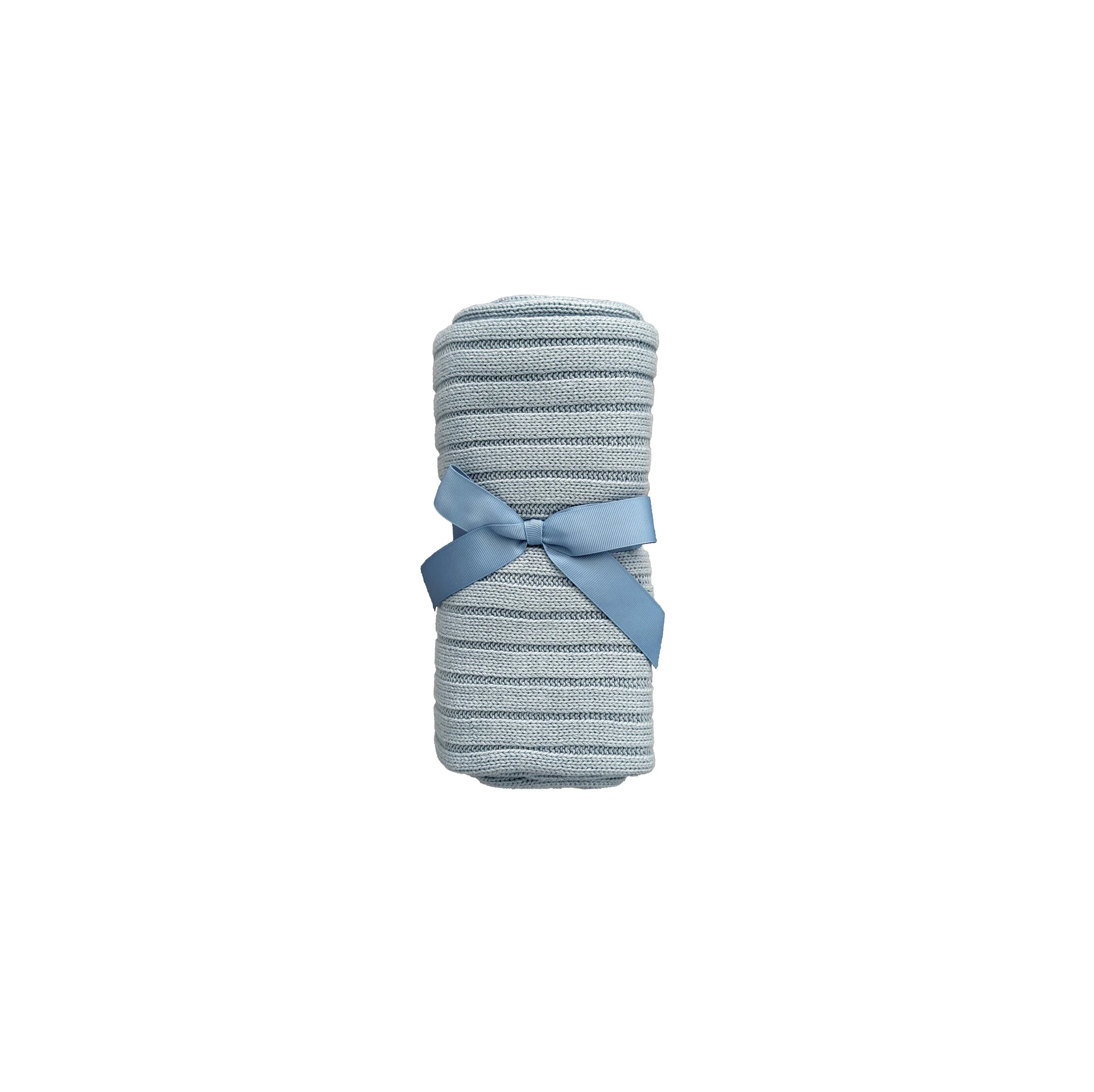 Halo Rib Knit Blanket Pacific