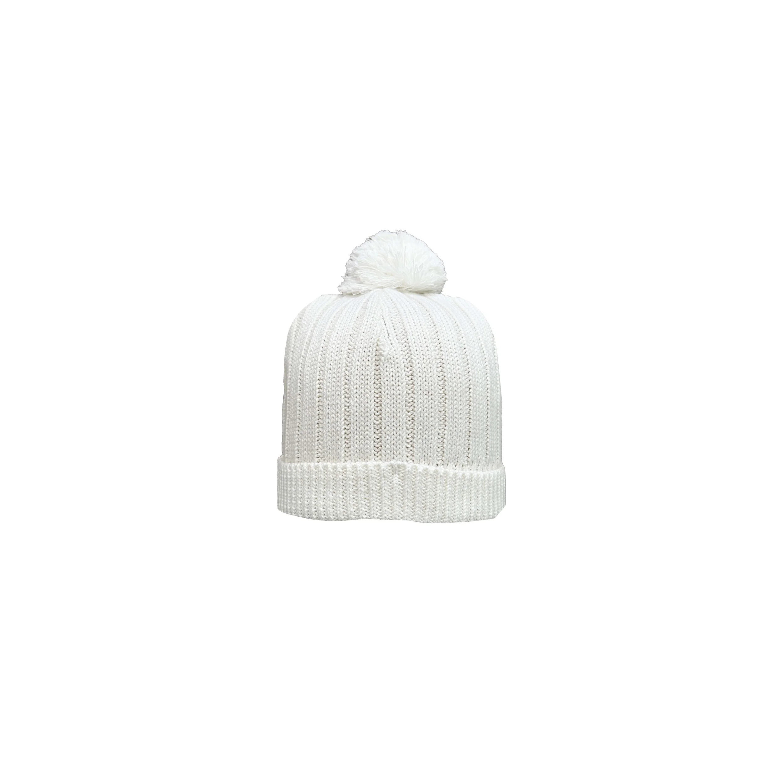 Halo Rib Knit Beanie Off White