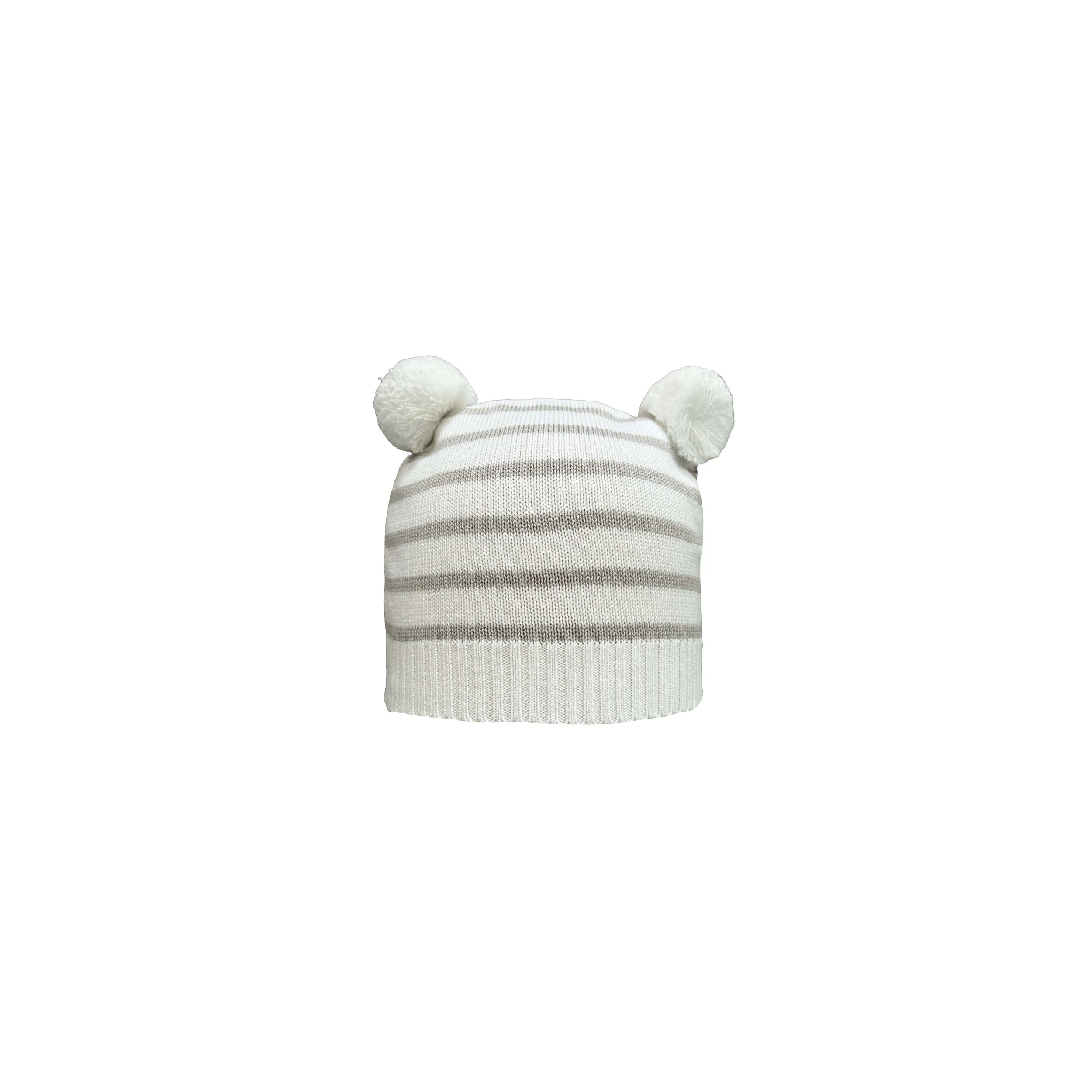 Halo Stripe Beanie Off White Pebble