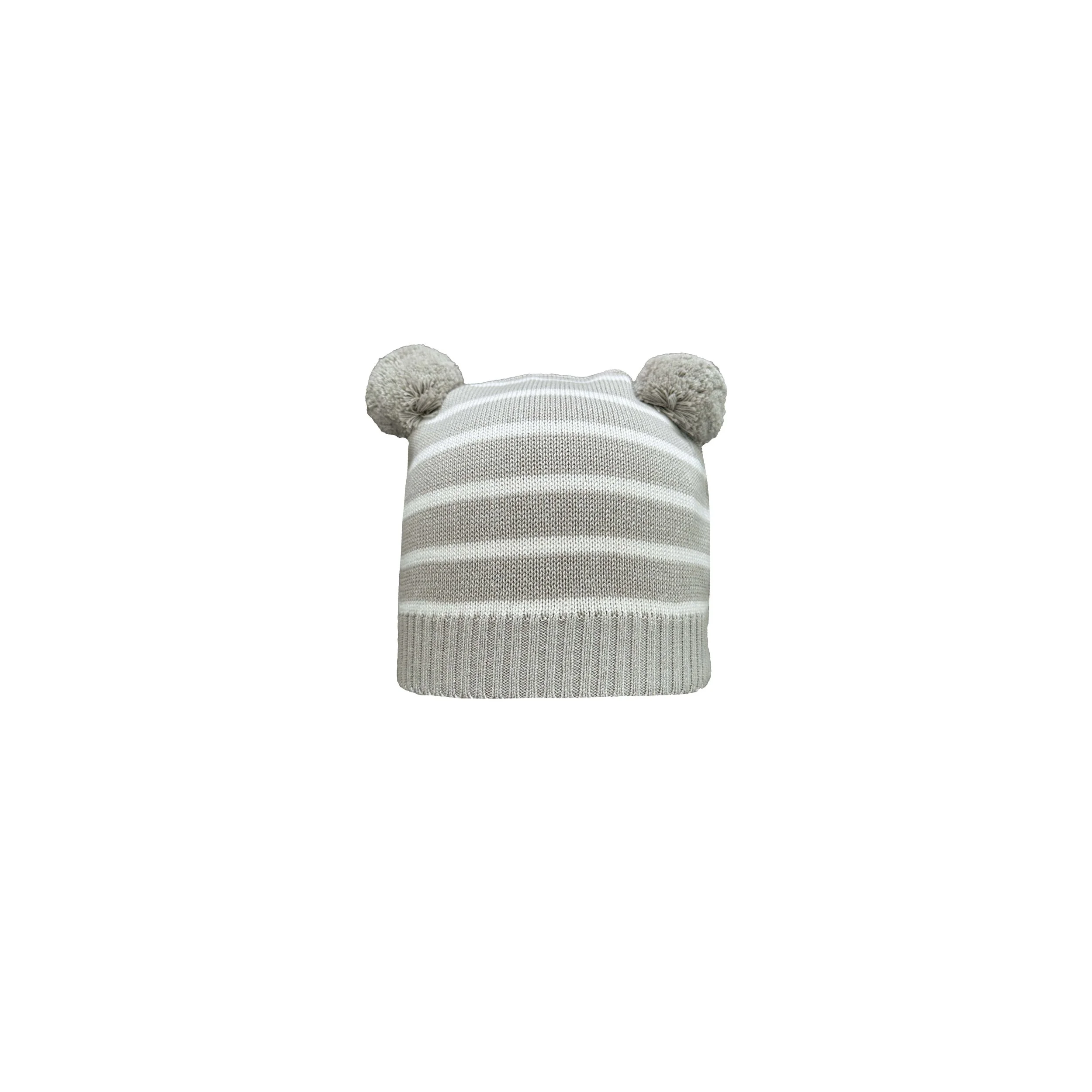 Halo Stripe Beanie Pebble Off White