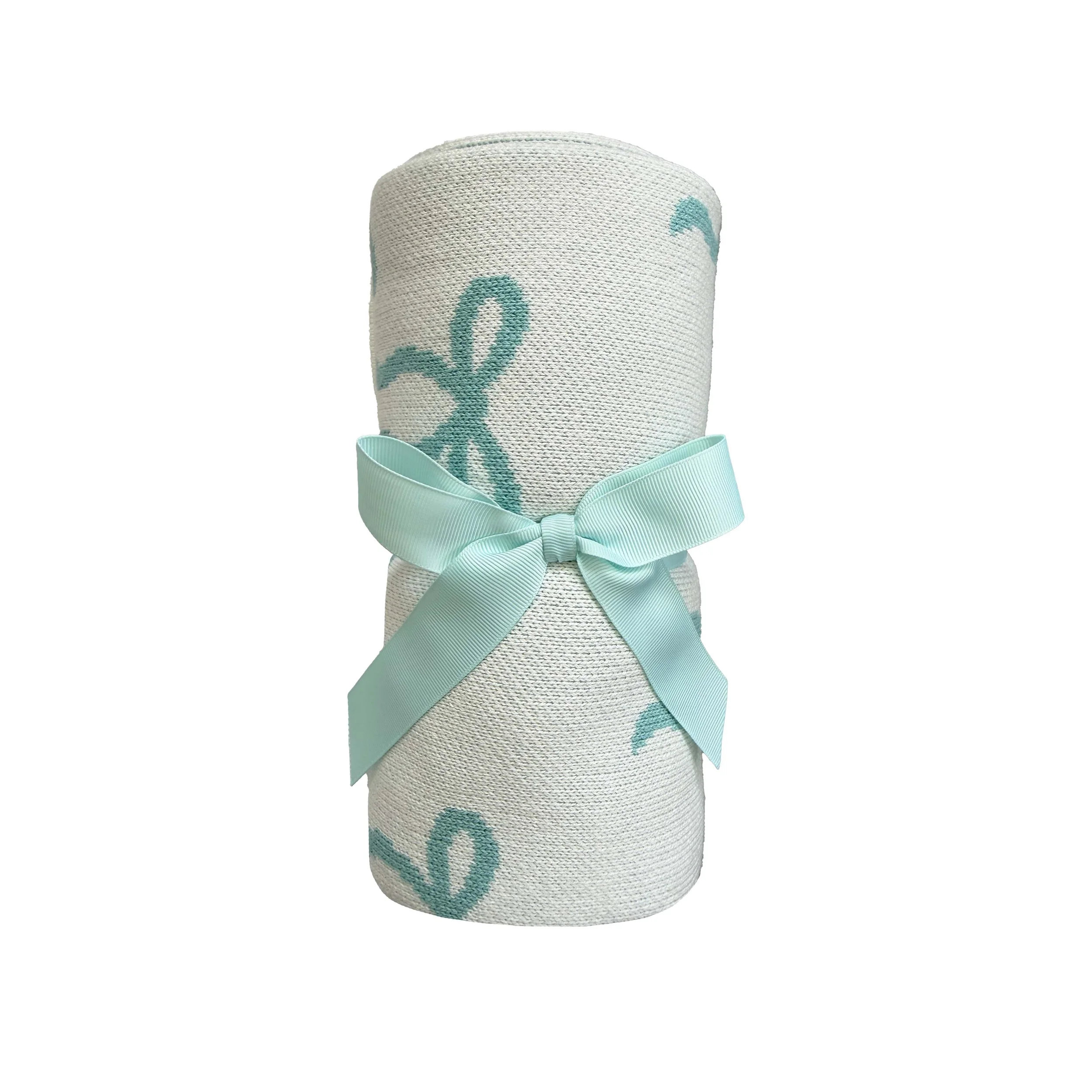 Charlotte Jacquard Blanket Aqua