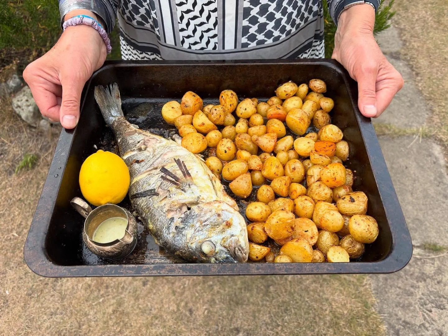 Combat Cooking July: Gaza Fish. For generations, fishing was a lifeline in Gaza, but this month people have even been forbidden from casting their nets. 
Cooking it here feels heavy: we can savour these flavours while knowing that those who created t