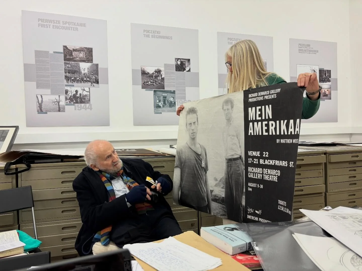 Last week I had the privilege of working with Richard Demarco &mdash; legendary Scottish artist, curator, and cultural impresario &mdash; to help prepare his extraordinary archive for its journey to the Muzeum Sztuki in Ł&oacute;dź.

Standing among t