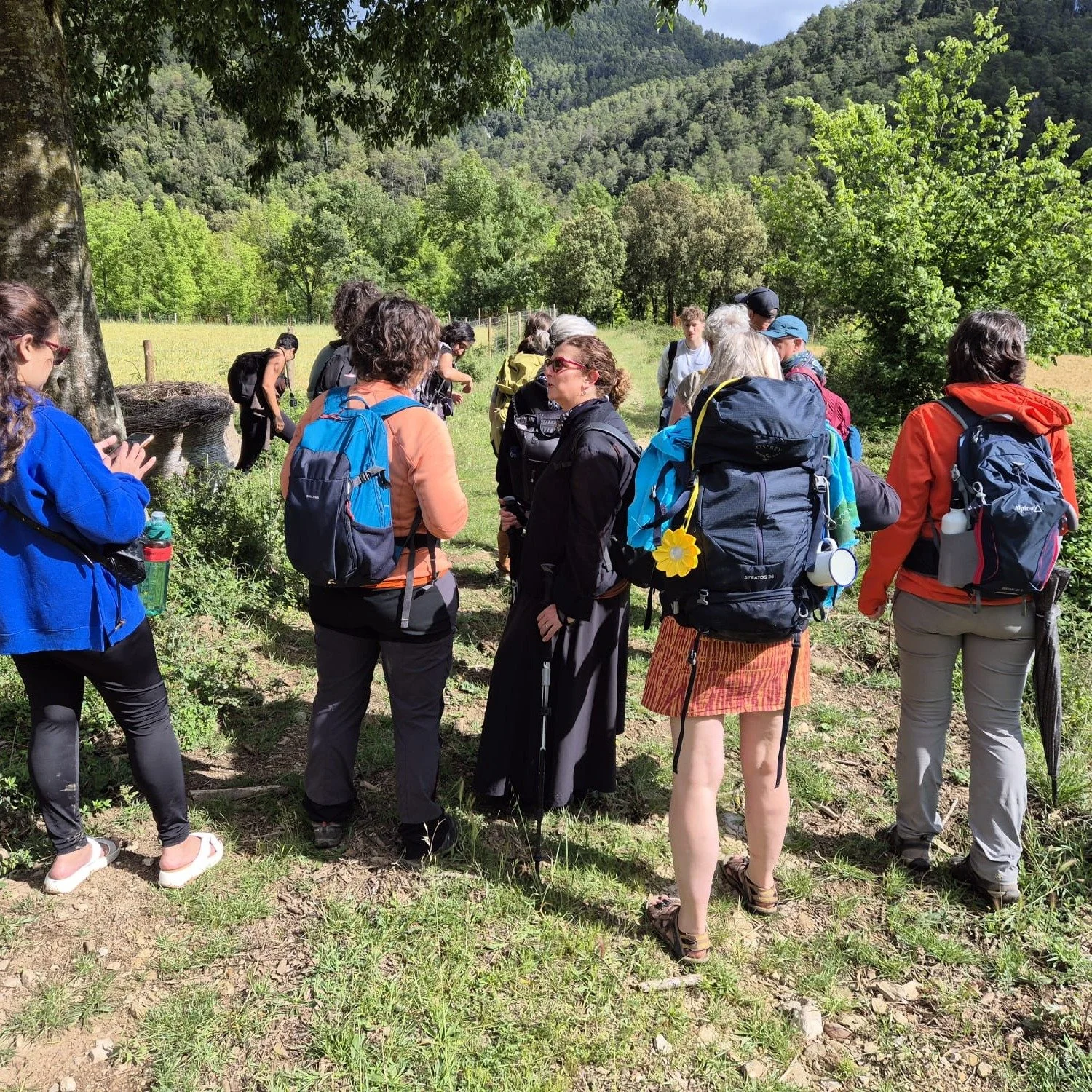 Meet the Stitch &amp; Stones group that I was privileged to lead on a 2-day pilgrimage during the @walking.assembly. Arriving at the sites of Sant Bartomeu and Sant Lloren&ccedil;, we stepped and stitched our way along the Muga River, slowly bringing