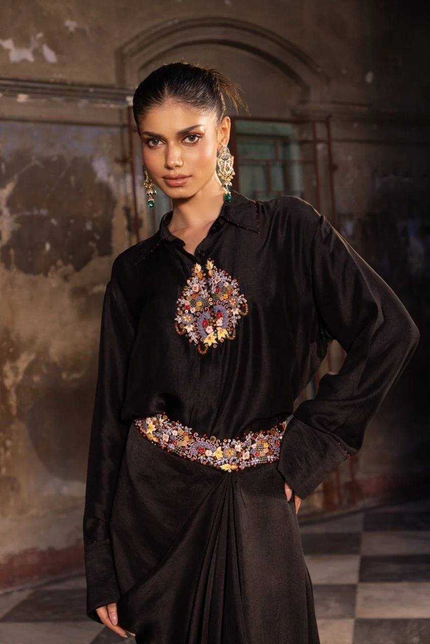 Elegant Embellished Black Co-ord