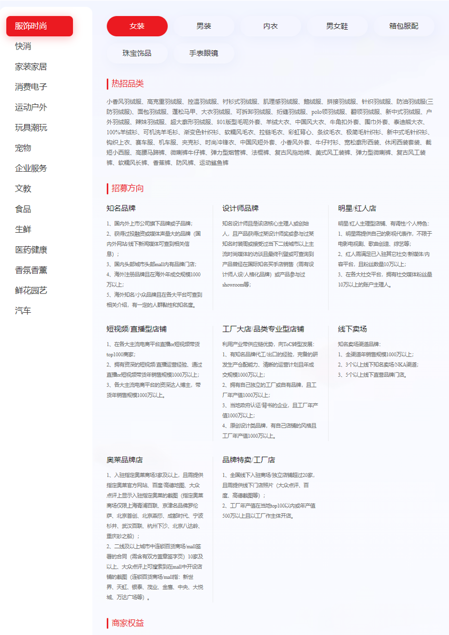 Requirements to open a store on Tmall