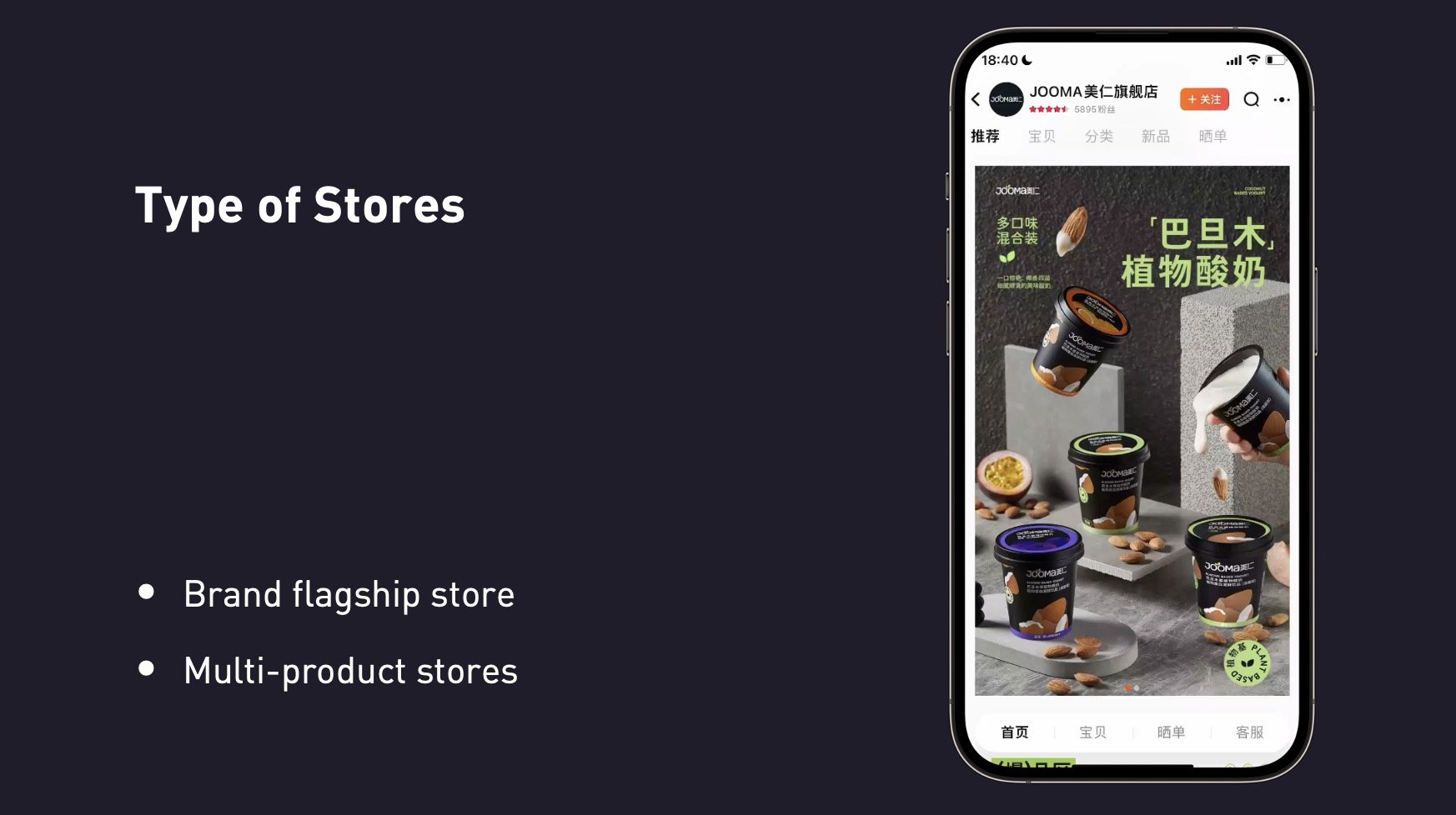 What re the types of Tmall stores
