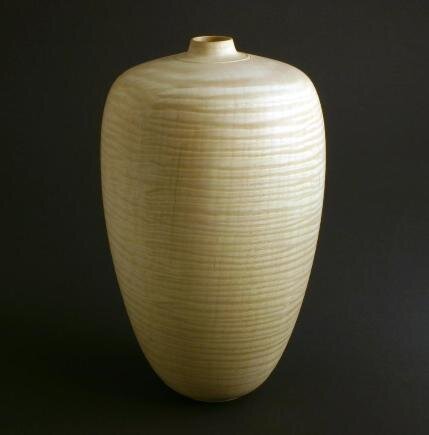 Hollow form, bleached curly maple, 1990