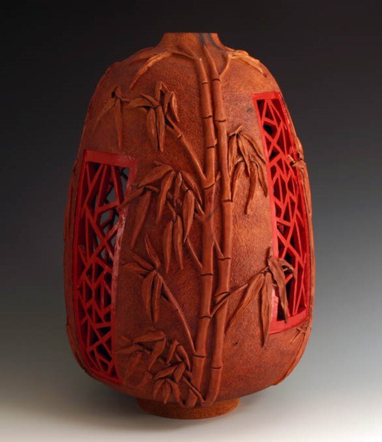 View from the Bamboo Garden, 2006, 11" tall x 7" dia., African Sumac, (#565)