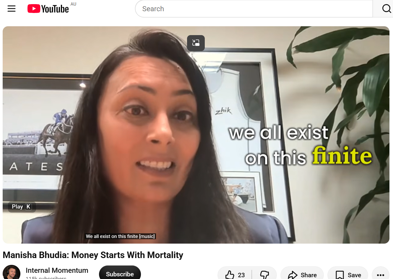 Money Starts With Mortality - Manisha Bhudia