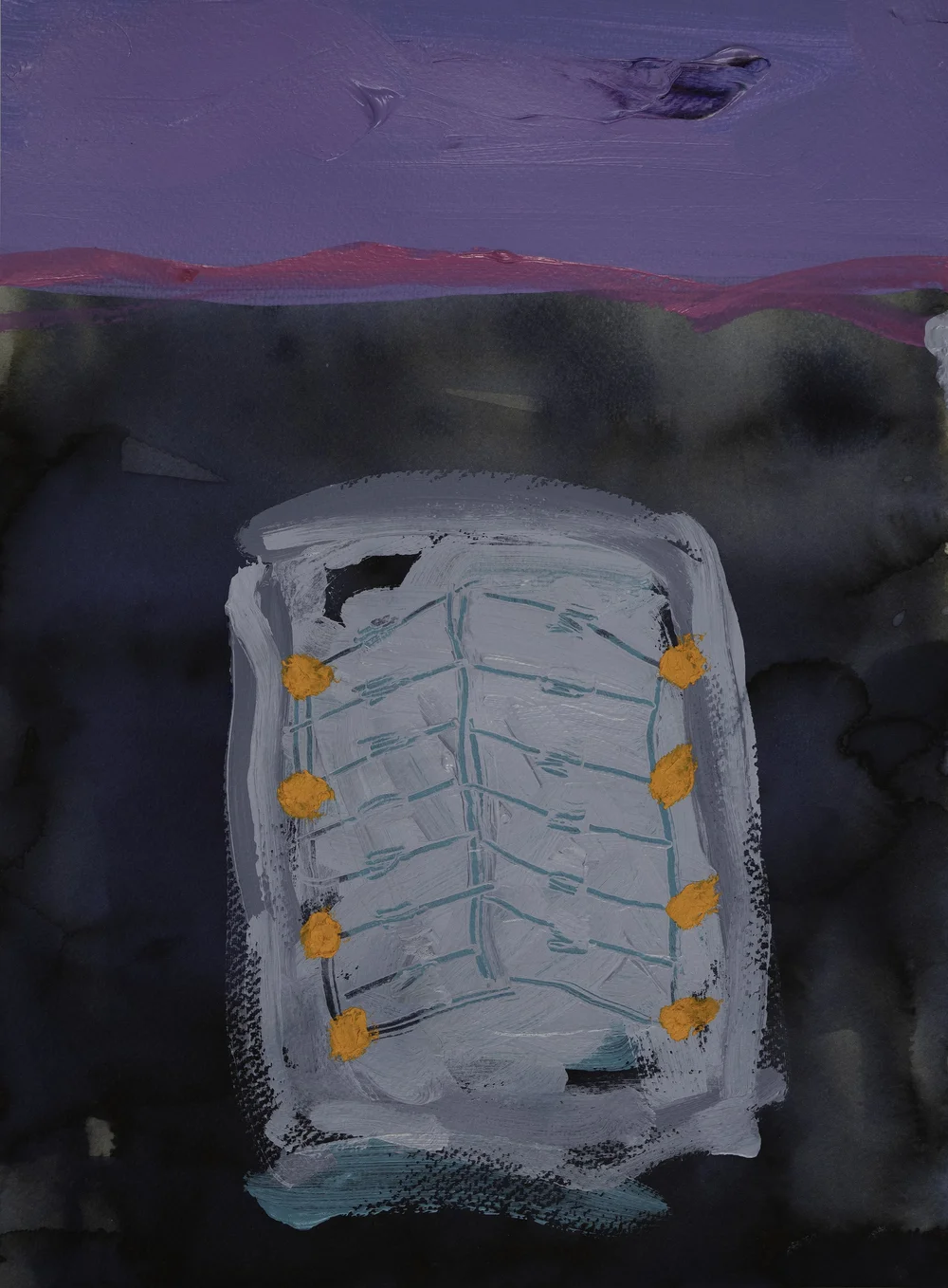 Próiseas 5 Ink, Acrylic, Oil Bar on Fabriano Paper