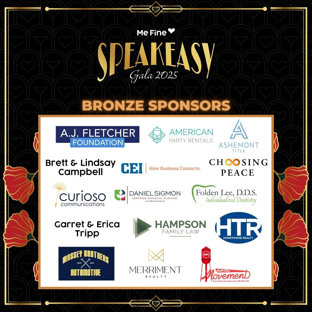 We’re so grateful to our Bronze Sponsors for helping make the 2025 Me Fine Gala possible! π₯
Your support provides comfort, stability, and hope for families receiving care at Duke, UNC, and WakeMed Children’s Hospitals.
#MeFineGala #Hop