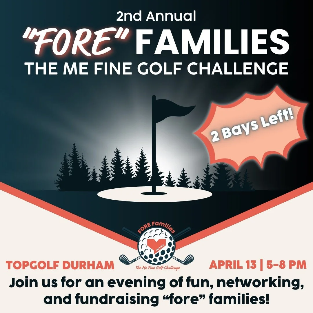 ⏳ 1 WEEK LEFT ⛳️✨

April 13th at 5PM is coming up FAST and we&rsquo;re down to the final 2 bays + a few individual seats!

Join us for FORE Families: The Me Fine Golf Challenge!
 Good vibes, great people, and an even greater cause.

#FOREFamilies #Me